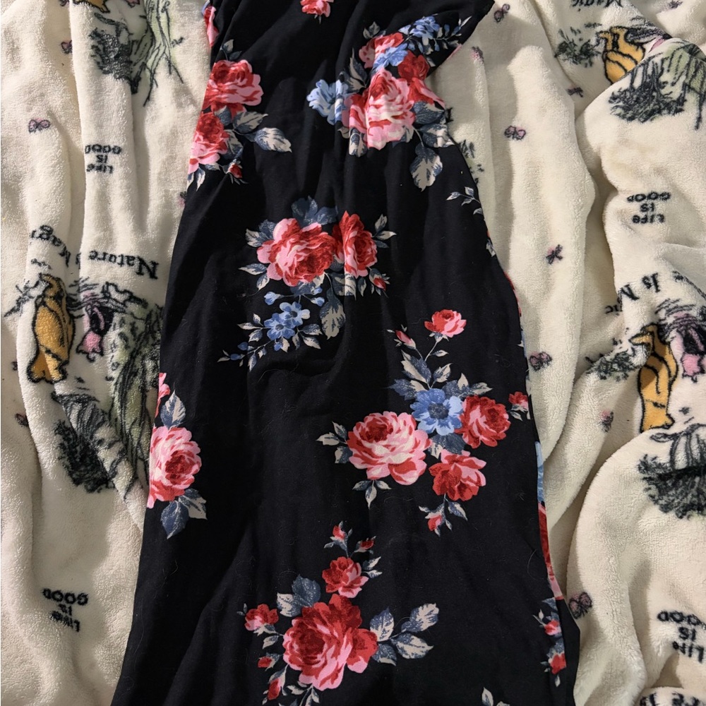 Floral Black Mini Dress